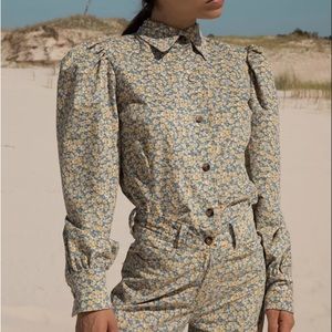 Tach Clothing Olenka Corduroy Floral Blouse